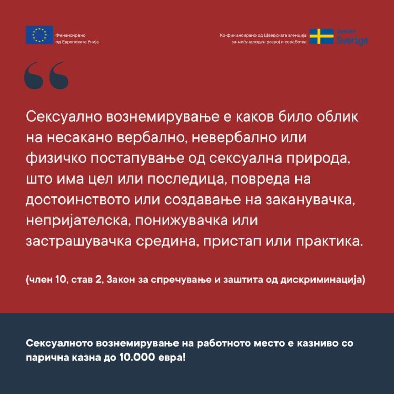 Реактор отпочна онлајн кампања за подигање на свеста против сексуално вознемирување на работното место